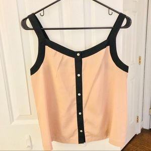 Forever 21 Black and Tan Button Down Tank top